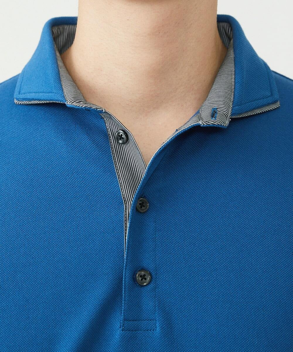 MKKGS70080 MK MICHEL KLEIN HOMME(MKミッシェルクランオム) 【WEB限定】クールメランジカノコポロシャツ ブルー(50)