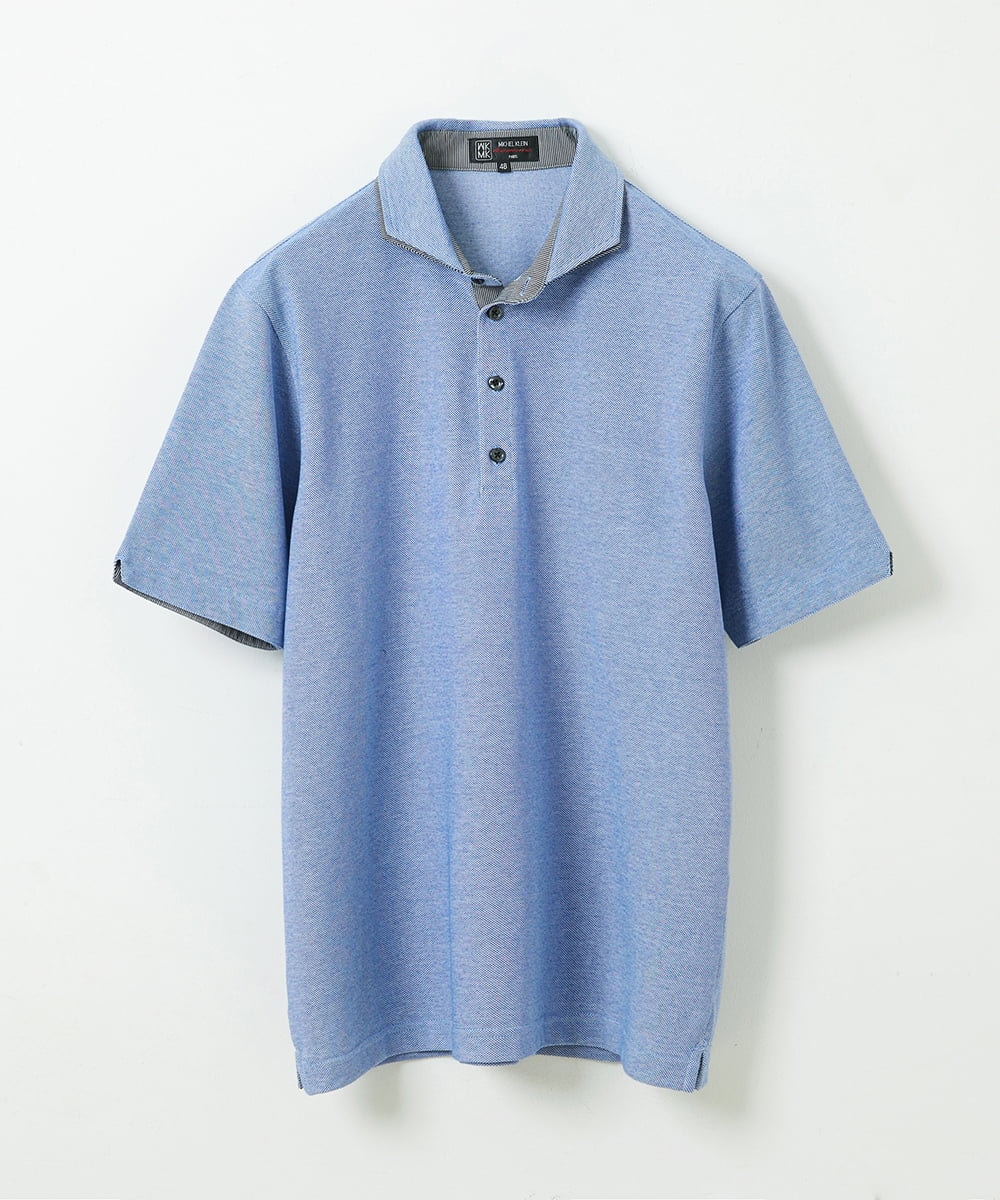 MKKGS70080 MK MICHEL KLEIN HOMME(MKミッシェルクランオム) 【WEB限定】クールメランジカノコポロシャツ ライトブルー(55)