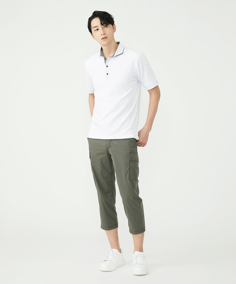 MKKGS70080 MK MICHEL KLEIN HOMME(MKミッシェルクランオム) 【WEB限定】クールメランジカノコポロシャツ ホワイト(90)