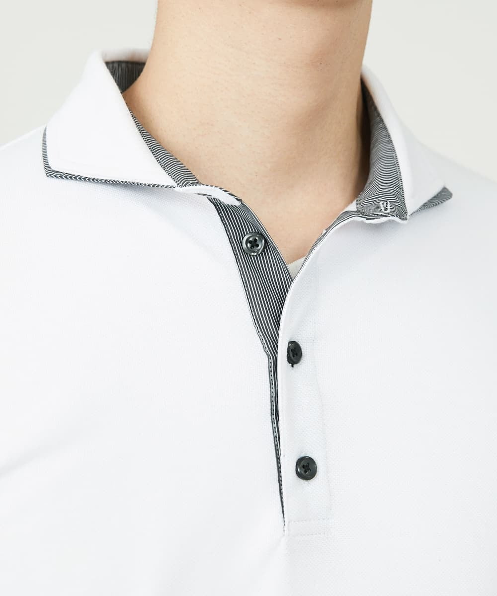 MKKGS70080 MK MICHEL KLEIN HOMME(MKミッシェルクランオム) 【WEB限定】クールメランジカノコポロシャツ ホワイト(90)