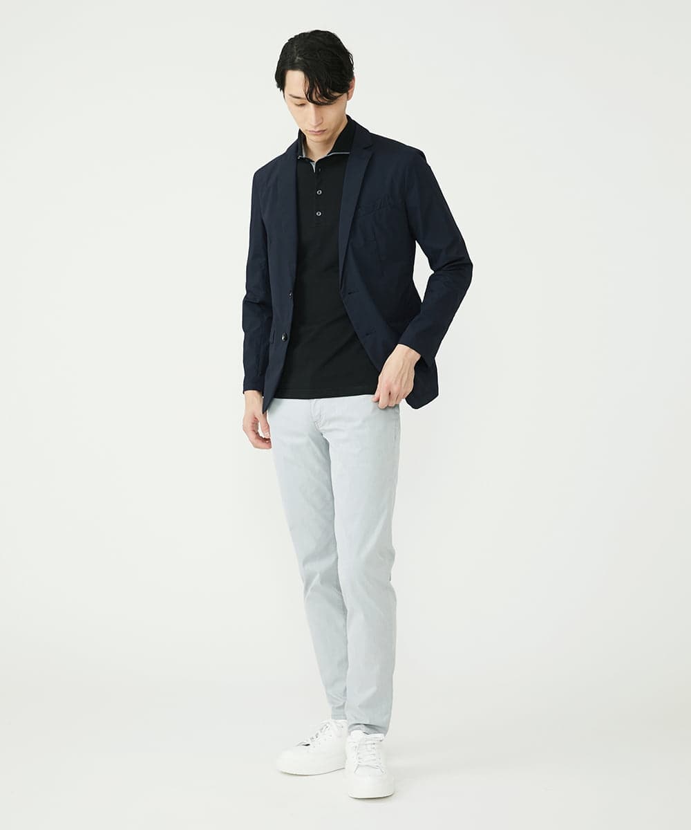MKKGS70080 MK MICHEL KLEIN HOMME(MKミッシェルクランオム) 【WEB限定】クールメランジカノコポロシャツ ブラック(94)