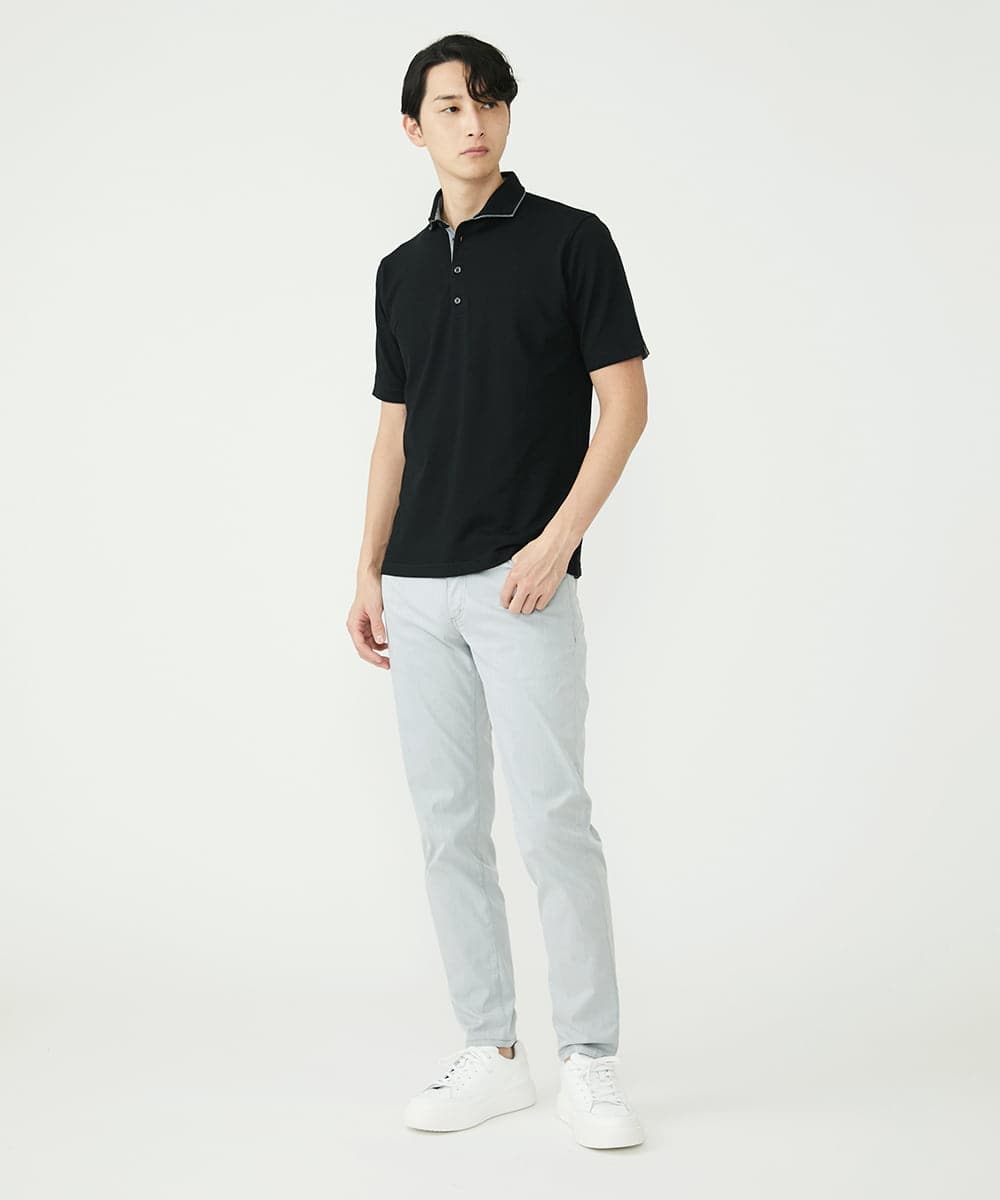 MKKGS70080 MK MICHEL KLEIN HOMME(MKミッシェルクランオム) 【WEB限定】クールメランジカノコポロシャツ ブラック(94)