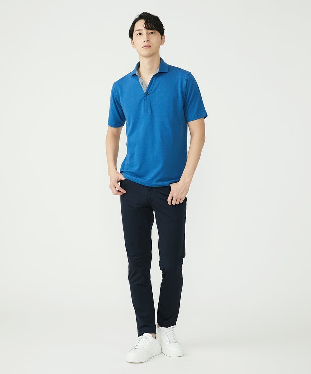 MKKGS90090 MK MICHEL KLEIN HOMME(MKミッシェルクランオム) カノコポロシャツ ライトブルー(50)