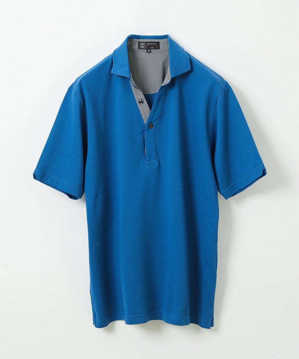 MKKGS90090 MK MICHEL KLEIN HOMME(MKミッシェルクランオム) カノコポロシャツ ライトブルー(50)