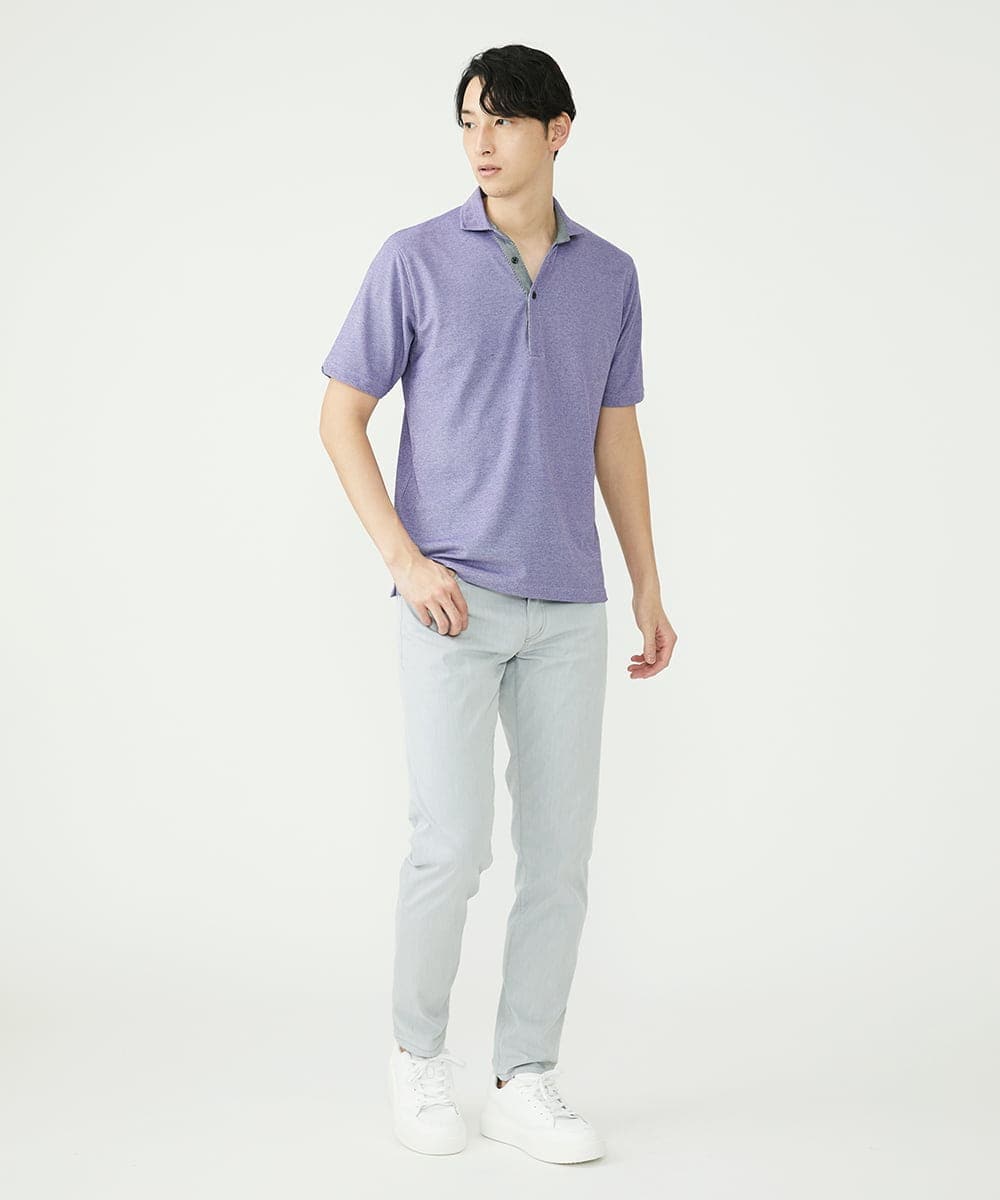 MKKGS90090 MK MICHEL KLEIN HOMME(MKミッシェルクランオム) カノコポロシャツ パープル(65)