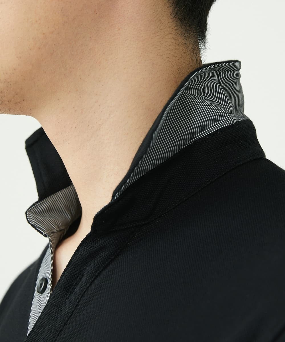 MKKGS90090 MK MICHEL KLEIN HOMME(MKミッシェルクランオム) カノコポロシャツ ブラック(94)