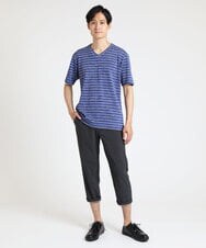 MKKGU09059 MK MICHEL KLEIN HOMME(MKミッシェルクランオム) クラッシュボーダーカットソー ブルー(55)