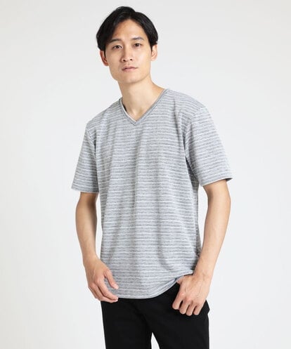 MKKGU09059 MK MICHEL KLEIN HOMME クラッシュボーダーカットソー