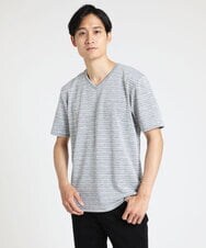 MKKGU09059 MK MICHEL KLEIN HOMME(MKミッシェルクランオム) クラッシュボーダーカットソー ホワイト(90)