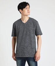 MKKGU09059 MK MICHEL KLEIN HOMME(MKミッシェルクランオム) クラッシュボーダーカットソー ブラック(94)