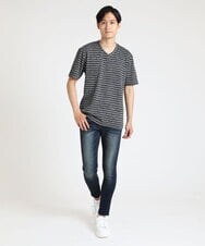 MKKGU09059 MK MICHEL KLEIN HOMME(MKミッシェルクランオム) クラッシュボーダーカットソー ブラック(94)