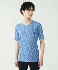 MKKGU11059 MK MICHEL KLEIN HOMME(MKミッシェルクランオム) リップルウェーブカットソー ブルー(55)