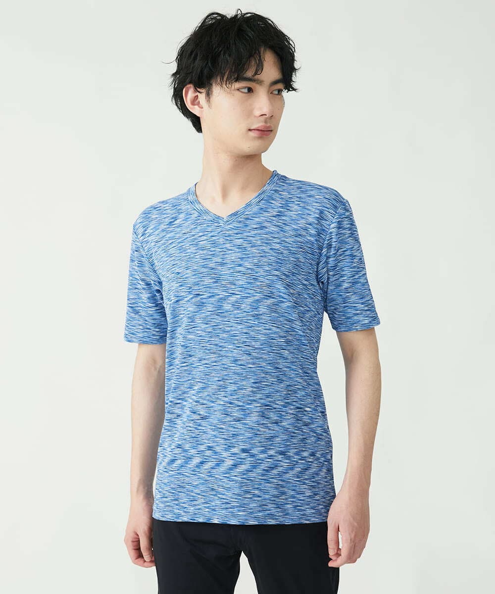 MKKGU11059 MK MICHEL KLEIN HOMME(MKミッシェルクランオム) リップルウェーブカットソー ブルー(55)