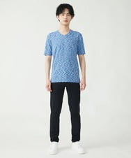 MKKGU11059 MK MICHEL KLEIN HOMME(MKミッシェルクランオム) リップルウェーブカットソー ブルー(55)