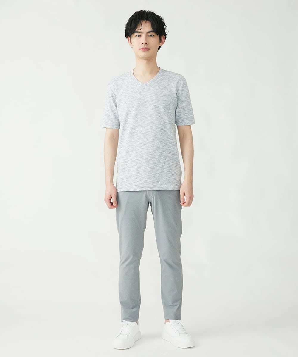 MKKGU11059 MK MICHEL KLEIN HOMME(MKミッシェルクランオム) リップルウェーブカットソー ライトグレー(91)