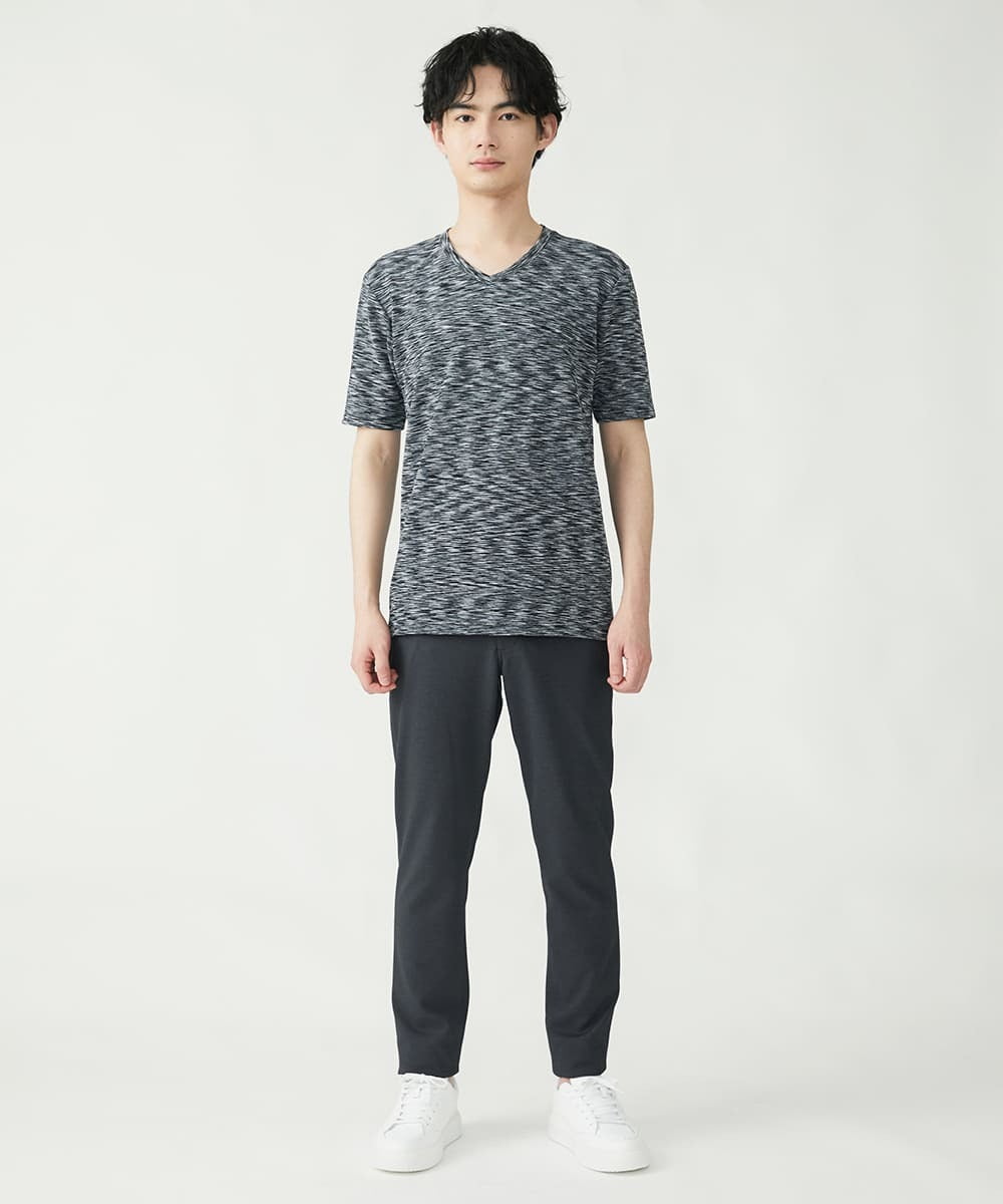 MKKGU11059 MK MICHEL KLEIN HOMME(MKミッシェルクランオム) リップルウェーブカットソー ブラック(94)