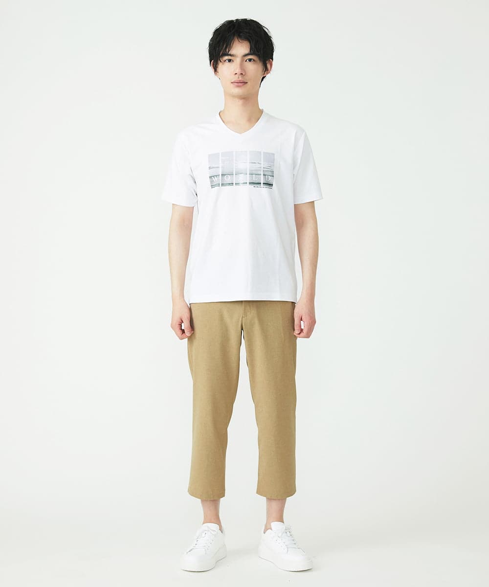 MKKGU13063 MK MICHEL KLEIN HOMME(MKミッシェルクランオム) 『レッドカップキャンペーン』プリントカットソー ホワイト(90)