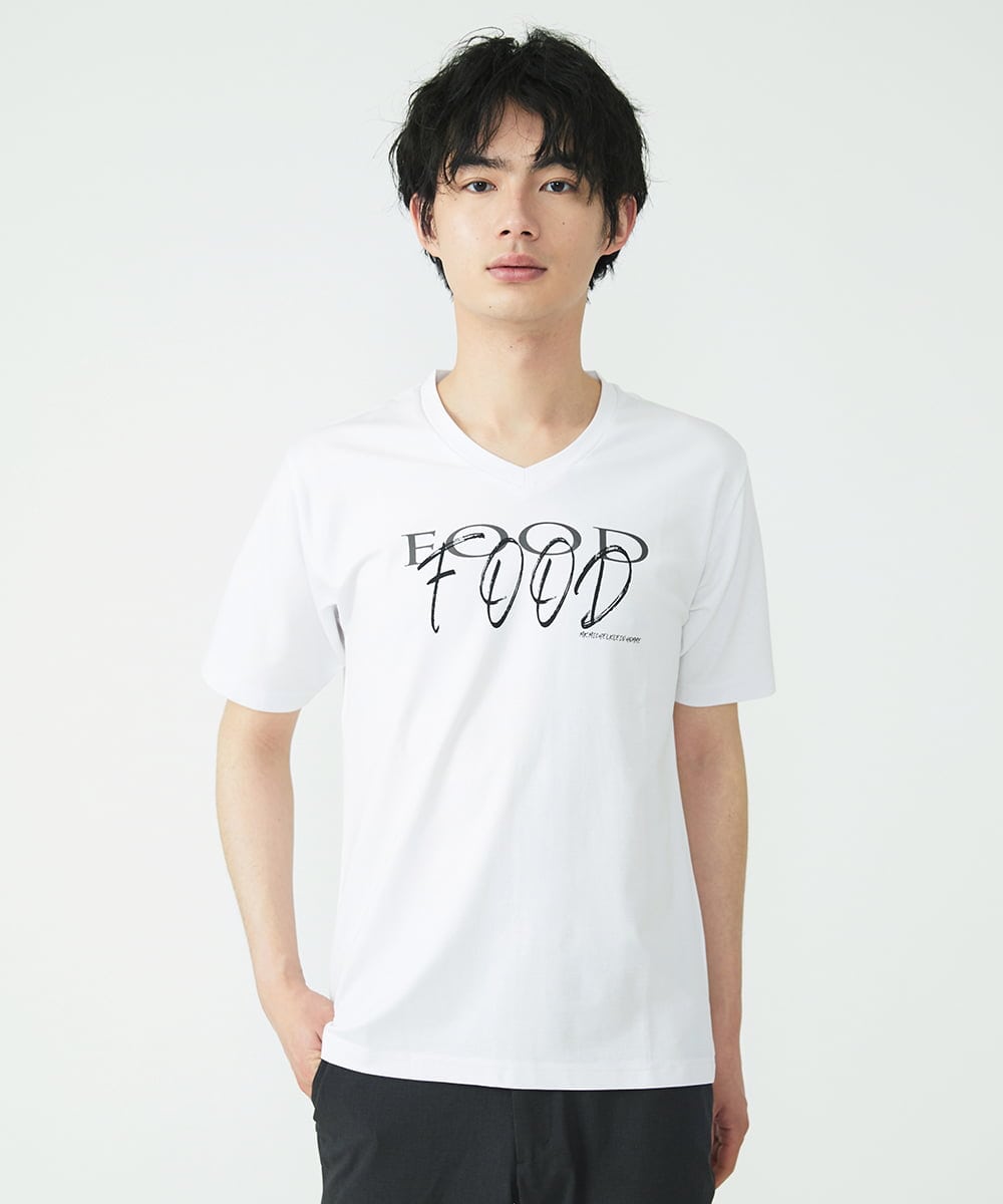 MKKGU13063 MK MICHEL KLEIN HOMME(MKミッシェルクランオム) 『レッドカップキャンペーン』プリントカットソー ライトグレー(91)