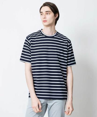 MKKGU14063 MK MICHEL KLEIN HOMME ユニセックス『レッドカップキャンペーン』ボーダーカットソー