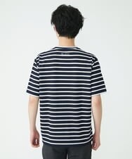MKKGU14063 MK MICHEL KLEIN HOMME(MKミッシェルクランオム) 『レッドカップキャンペーン』ボーダーカットソー ネイビー(57)