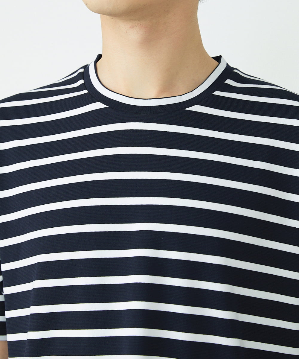 MKKGU14063 MK MICHEL KLEIN HOMME(MKミッシェルクランオム) 『レッドカップキャンペーン』ボーダーカットソー ネイビー(57)
