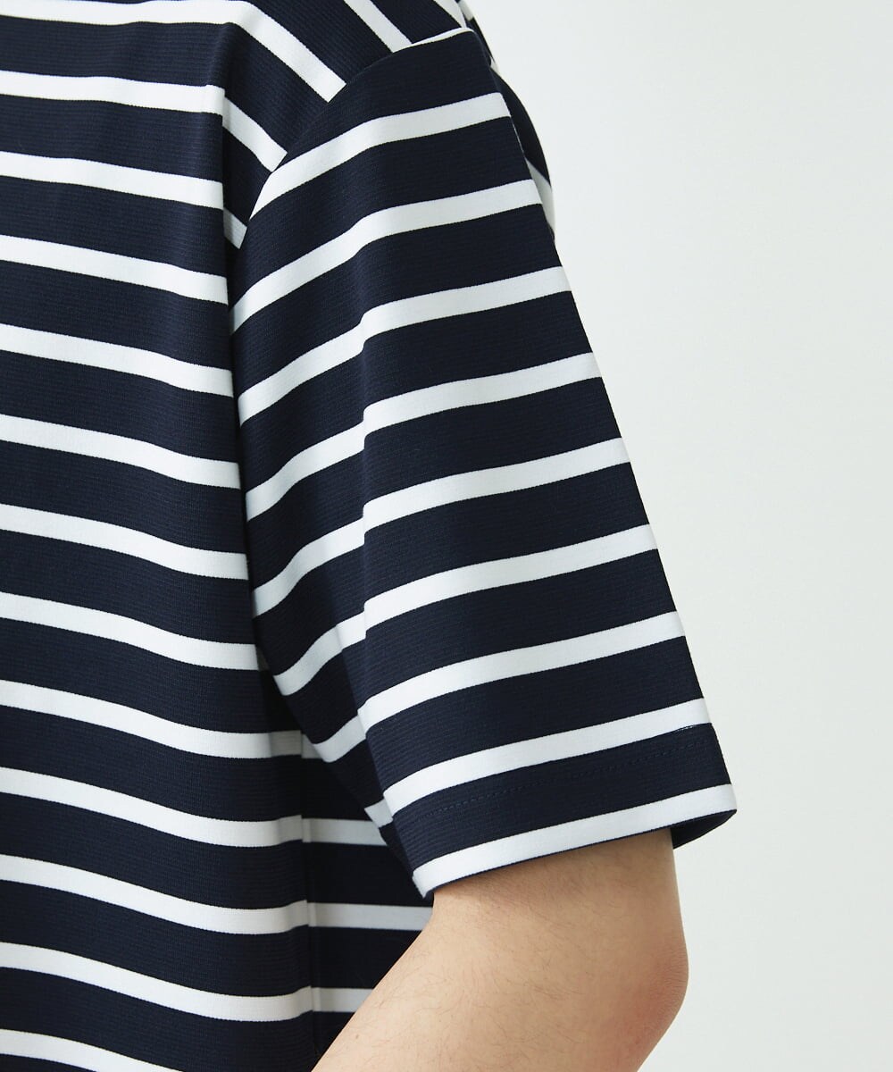 MKKGU14063 MK MICHEL KLEIN HOMME(MKミッシェルクランオム) 『レッドカップキャンペーン』ボーダーカットソー ネイビー(57)