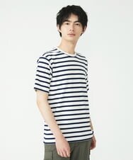 MKKGU14063 MK MICHEL KLEIN HOMME(MKミッシェルクランオム) 『レッドカップキャンペーン』ボーダーカットソー ホワイト(90)