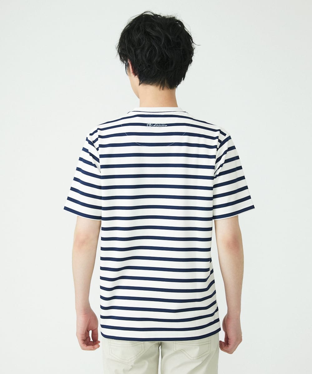 MKKGU14063 MK MICHEL KLEIN HOMME(MKミッシェルクランオム) 『レッドカップキャンペーン』ボーダーカットソー ホワイト(90)