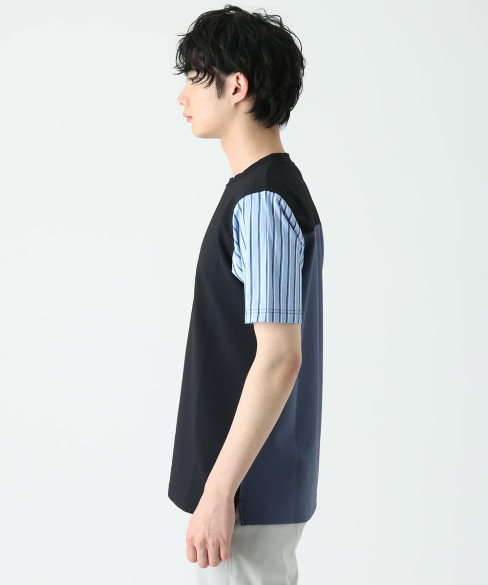 MKKGU18069 MK MICHEL KLEIN HOMME(MKミッシェルクランオム) ドッキングカットソー ブラック(94)