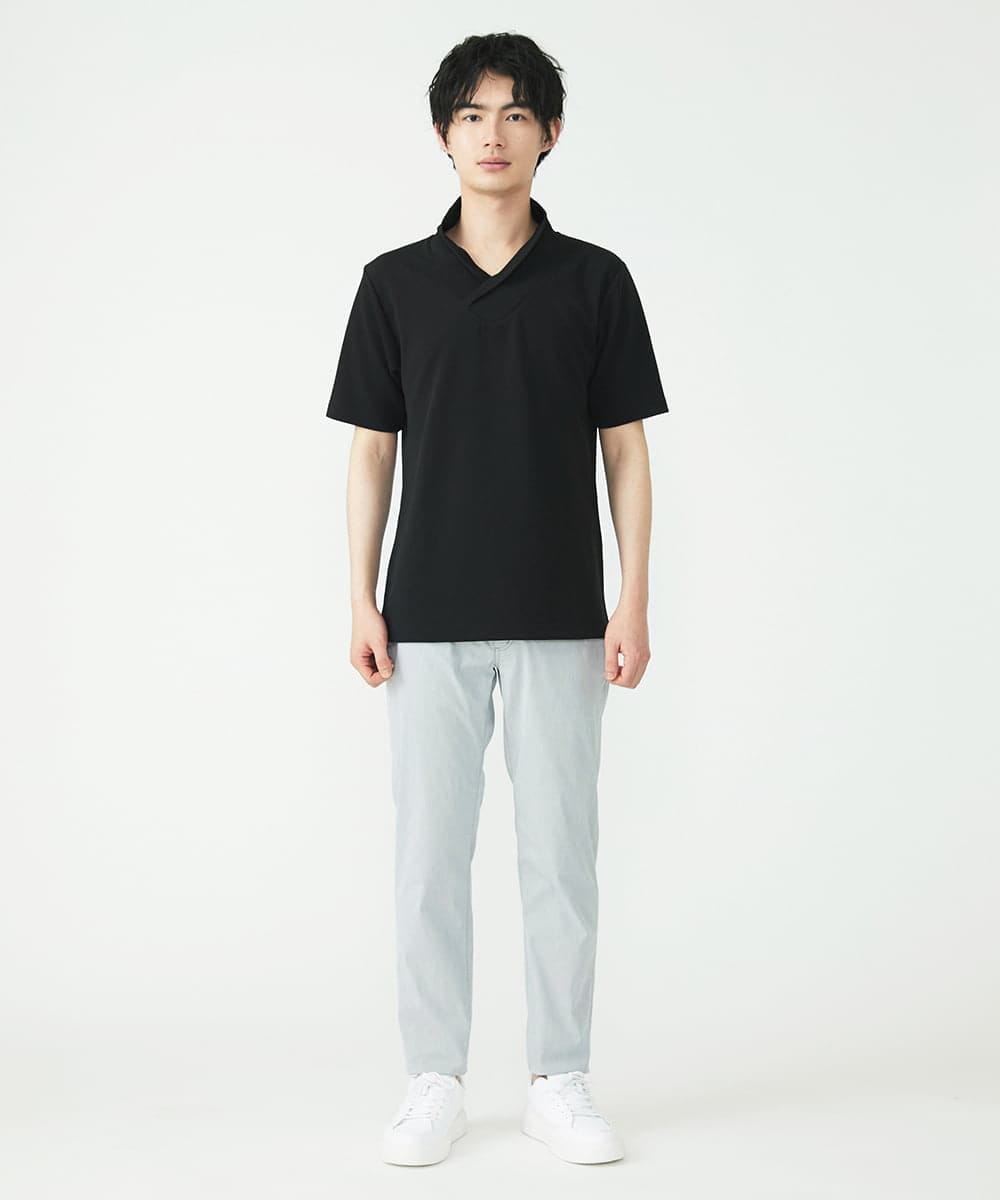 MKKGU19079 MK MICHEL KLEIN HOMME(MKミッシェルクランオム) ショールカラーカットソー ブラック(94)