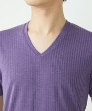 MKKGU21059 MK MICHEL KLEIN HOMME(MKミッシェルクランオム) メランジストライプテレコカットソー パープル(65)