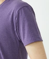 MKKGU21059 MK MICHEL KLEIN HOMME(MKミッシェルクランオム) メランジストライプテレコカットソー パープル(65)
