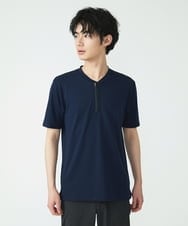 MKKGU22069 MK MICHEL KLEIN HOMME(MKミッシェルクランオム) ハーフジップカットソー ネイビー(57)