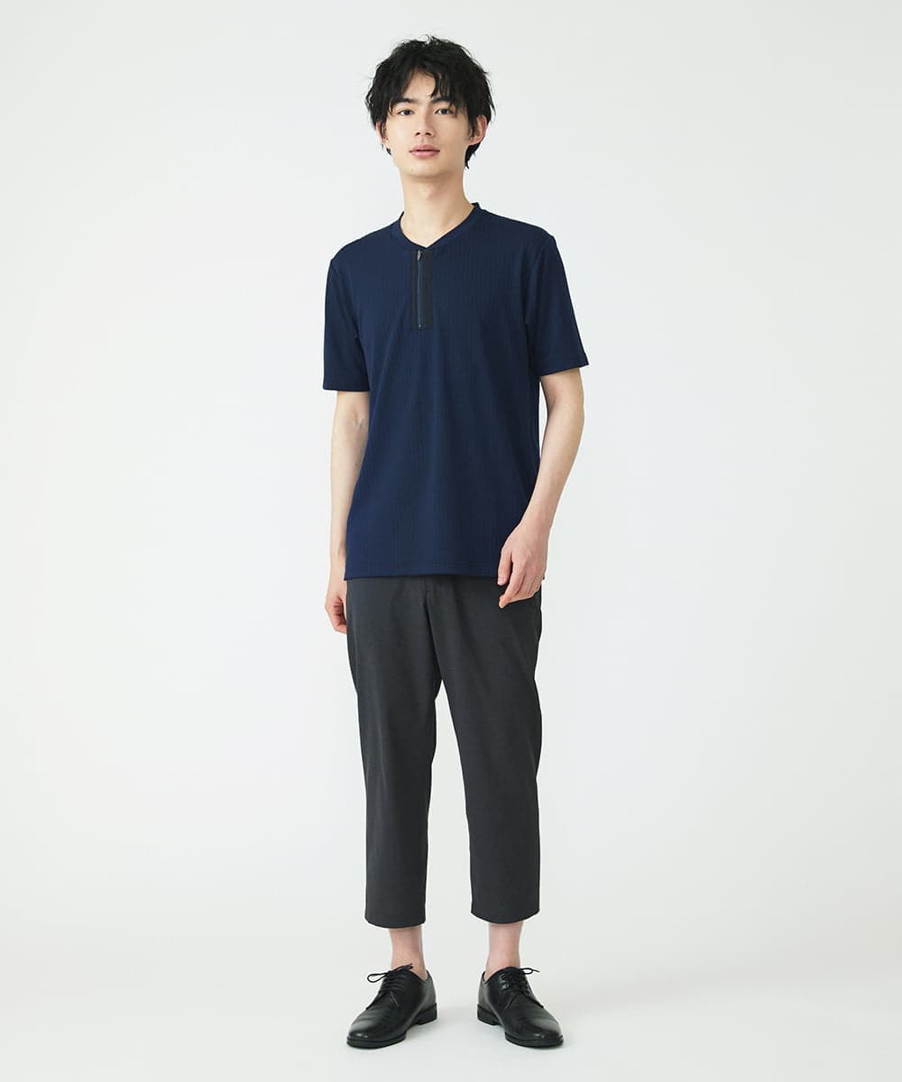 MKKGU22069 MK MICHEL KLEIN HOMME(MKミッシェルクランオム) ハーフジップカットソー ネイビー(57)