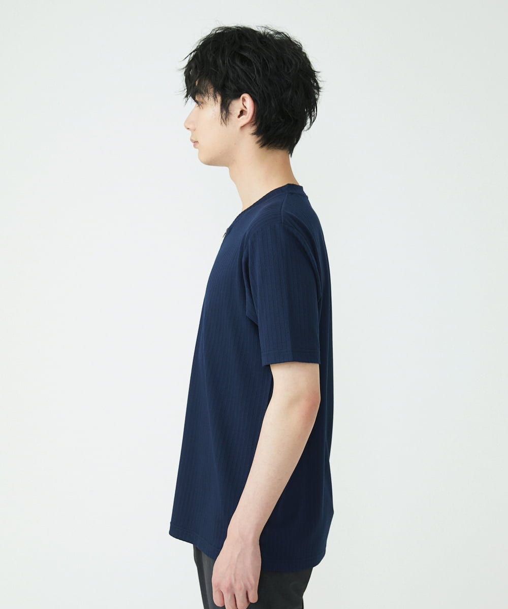 MKKGU22069 MK MICHEL KLEIN HOMME(MKミッシェルクランオム) ハーフジップカットソー ネイビー(57)