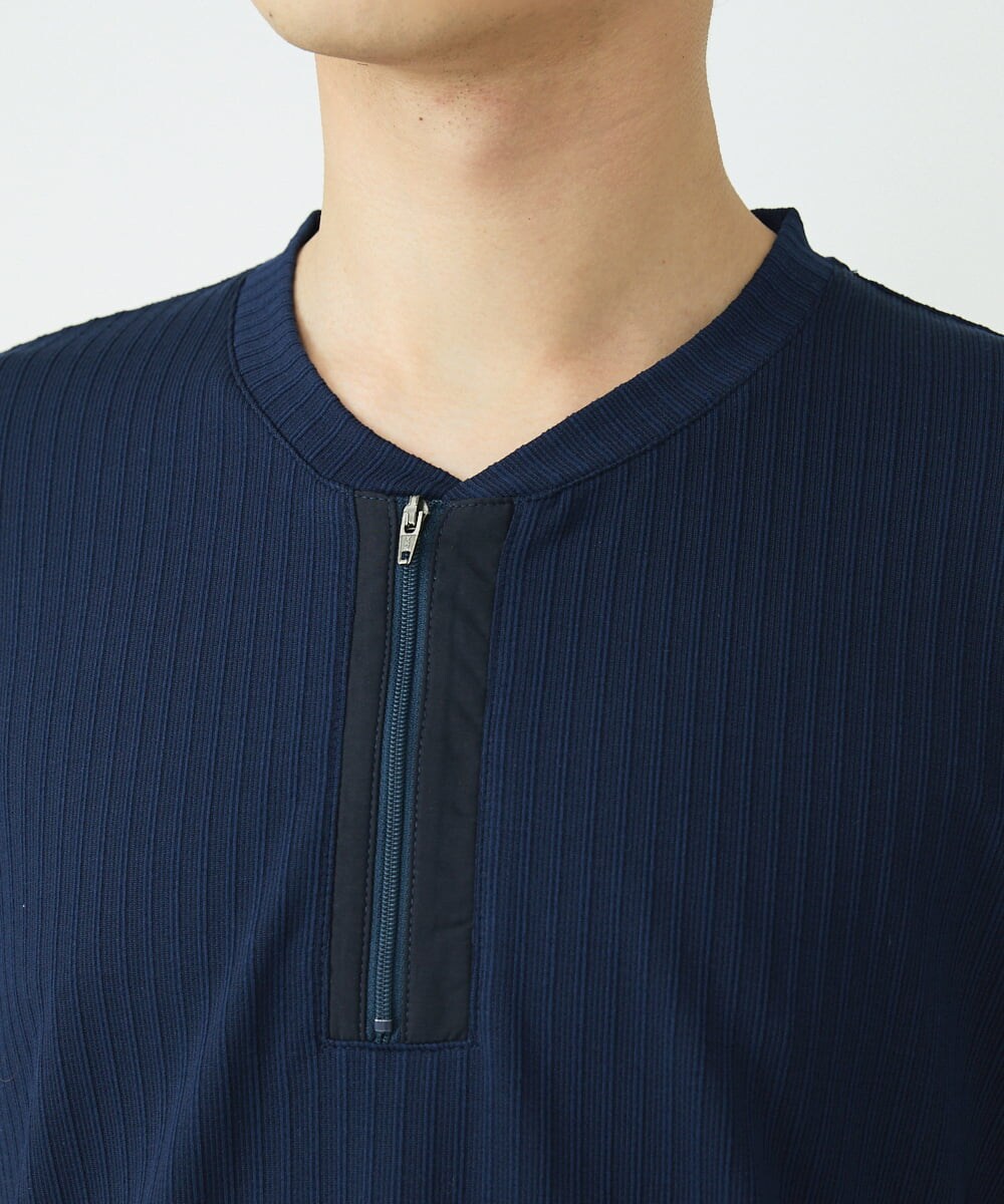 MKKGU22069 MK MICHEL KLEIN HOMME(MKミッシェルクランオム) ハーフジップカットソー ネイビー(57)