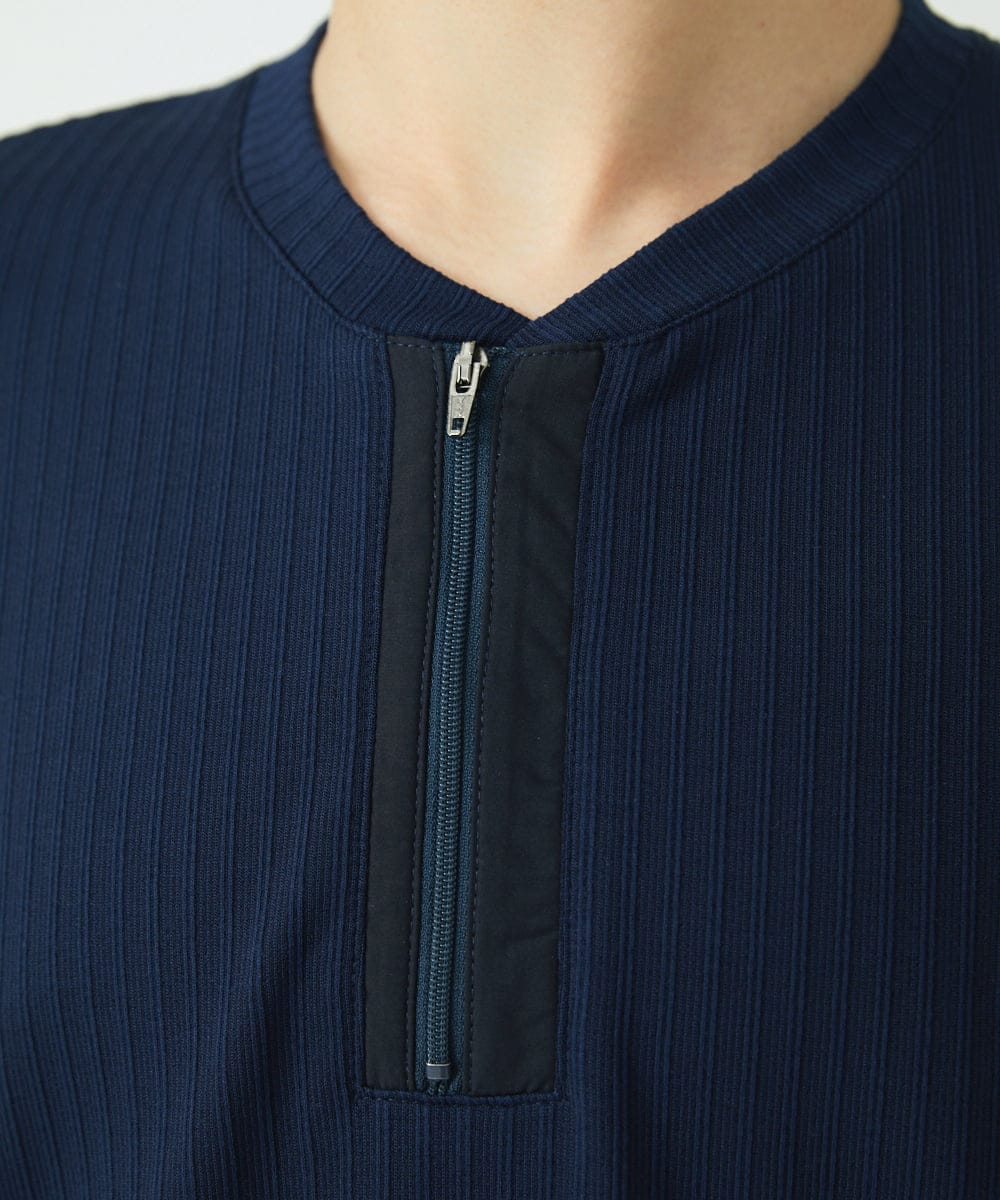 MKKGU22069 MK MICHEL KLEIN HOMME(MKミッシェルクランオム) ハーフジップカットソー ネイビー(57)