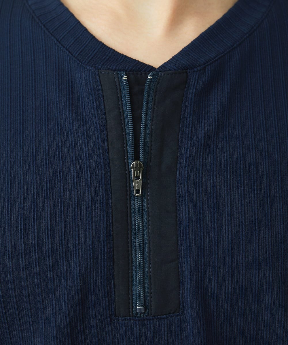 MKKGU22069 MK MICHEL KLEIN HOMME(MKミッシェルクランオム) ハーフジップカットソー ネイビー(57)