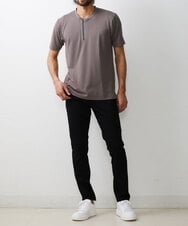 MKKGU22069 MK MICHEL KLEIN HOMME(MKミッシェルクランオム) ハーフジップカットソー ベージュ(83)
