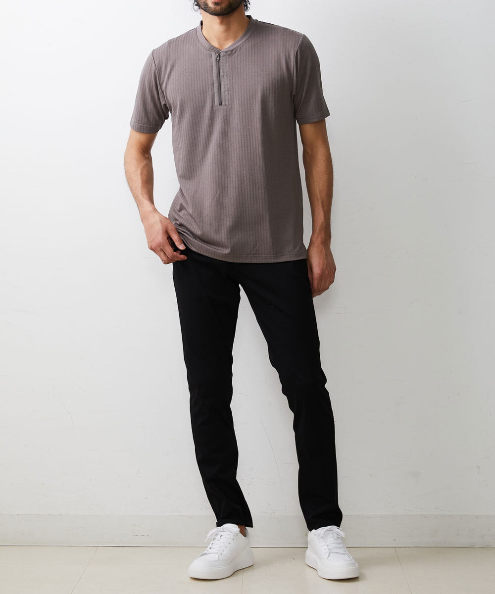 MKKGU22069 MK MICHEL KLEIN HOMME(MKミッシェルクランオム) ハーフジップカットソー ベージュ(83)