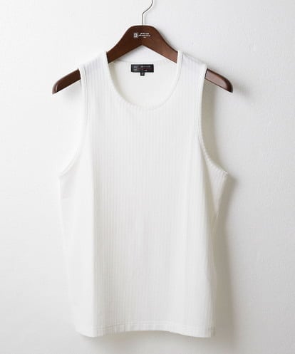 MK MICHEL KLEIN HOMME(MK ミッシェルクランオム) テレコタンクトップ ホワイト/白 46