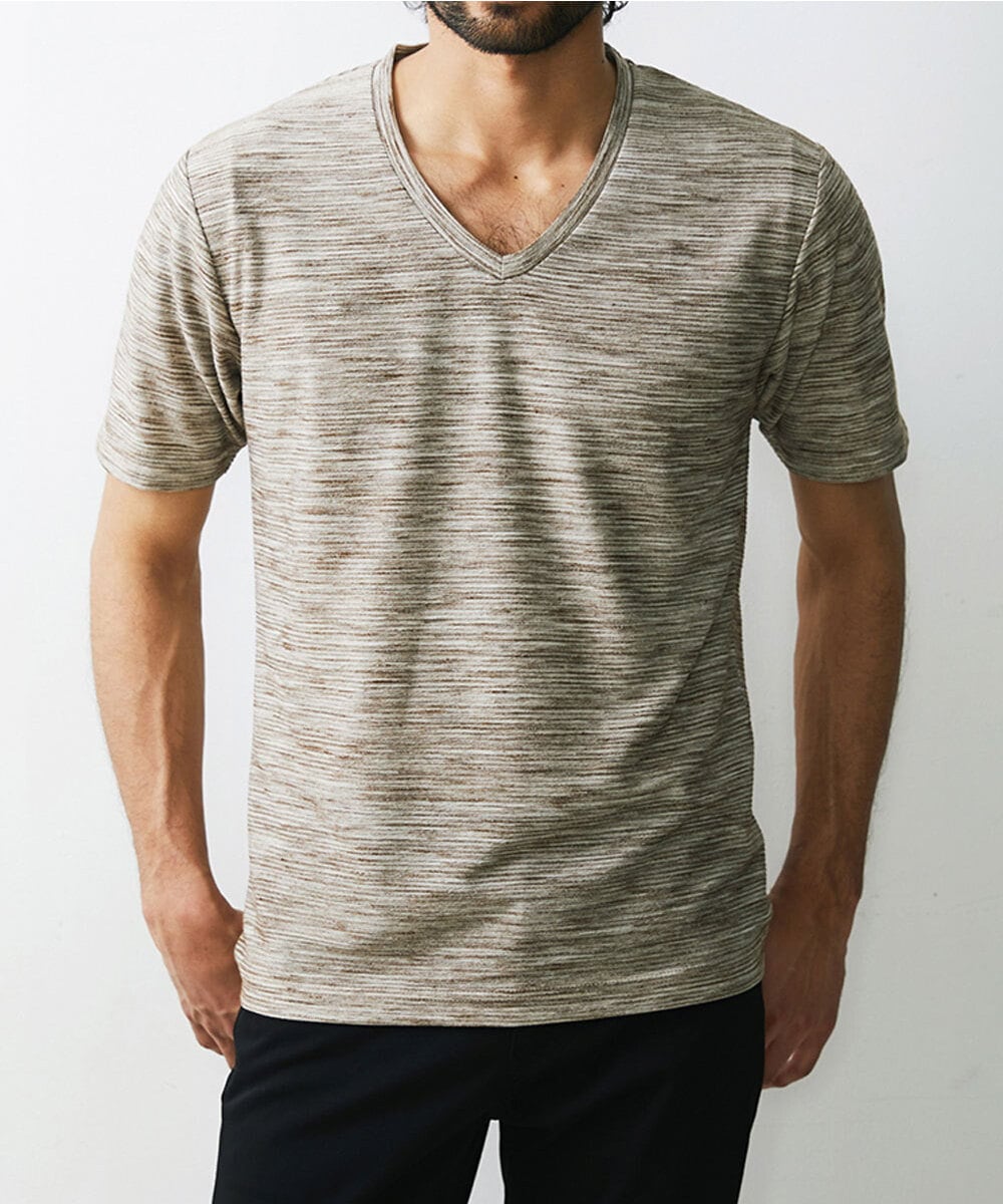 MKKGU24036 MK MICHEL KLEIN HOMME(MKミッシェルクランオム) メランジカットソー ベージュ(82)