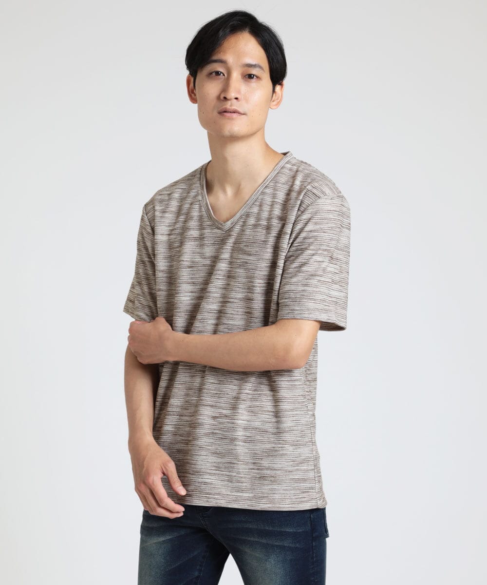 MKKGU24036 MK MICHEL KLEIN HOMME(MKミッシェルクランオム) 【WEB限定】メランジカットソー ベージュ(82)