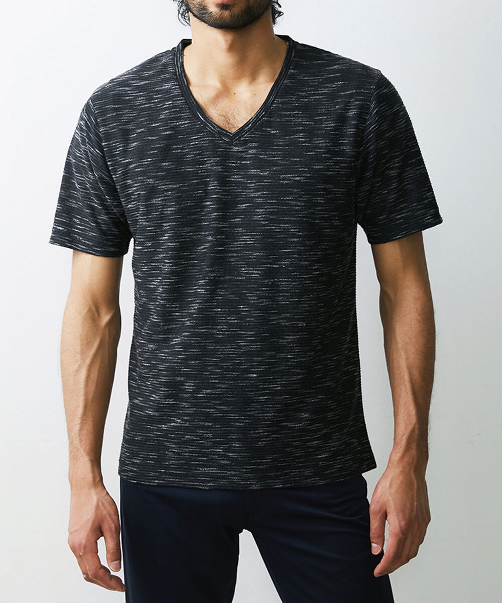 MKKGU24036 MK MICHEL KLEIN HOMME(MKミッシェルクランオム) 【WEB限定】メランジカットソー ブラック(94)