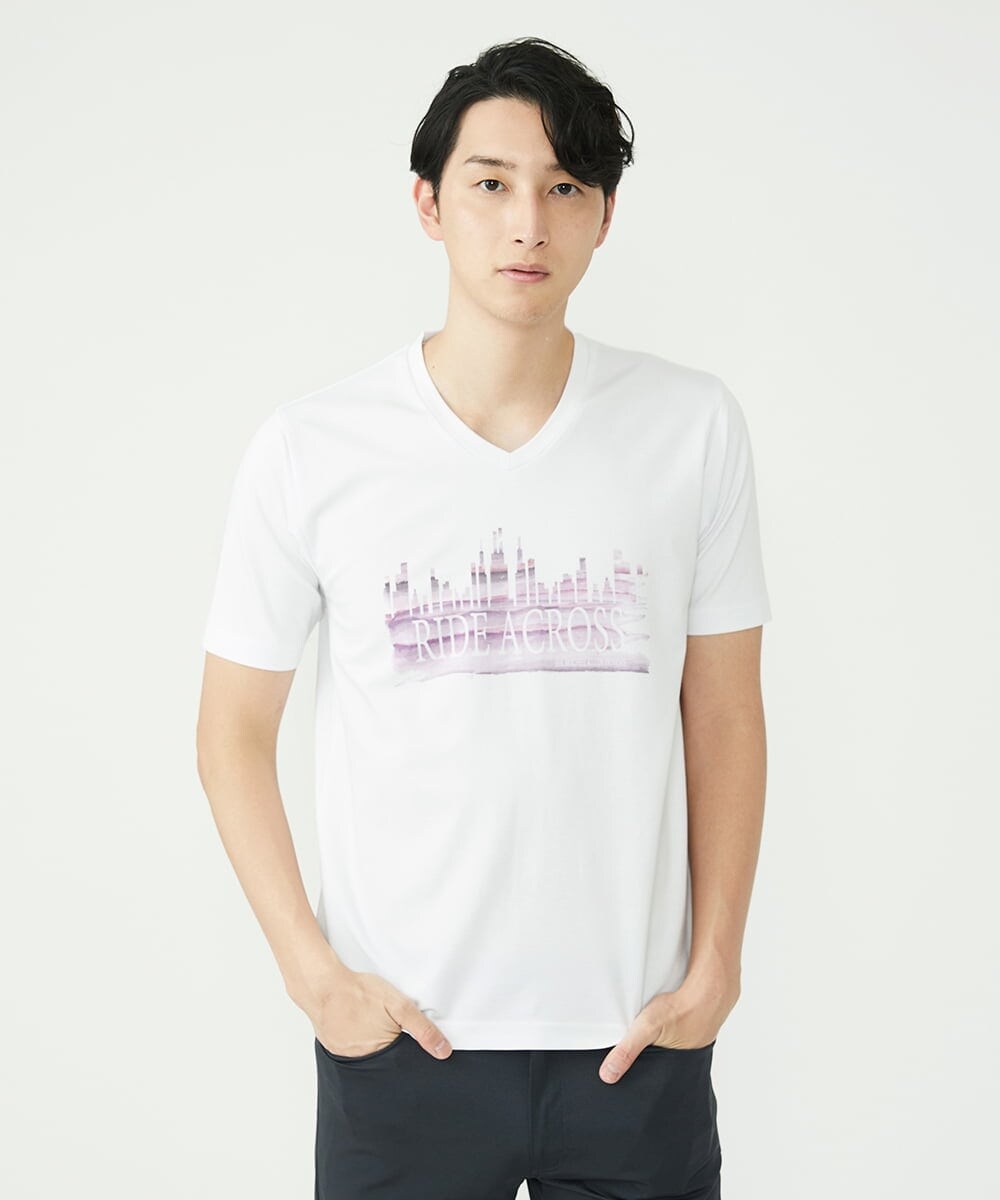 MKKGU28059 MK MICHEL KLEIN HOMME(MKミッシェルクランオム) プリントカットソー ピンク(03)