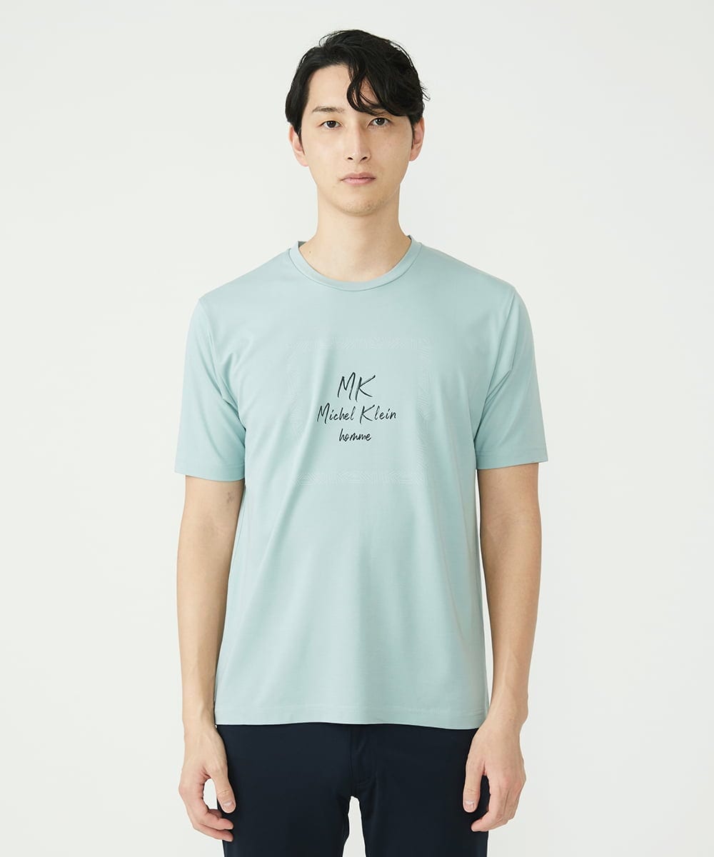 MKKGU29059 MK MICHEL KLEIN HOMME(MKミッシェルクランオム) ロゴプリントTシャツ グリーン(30)