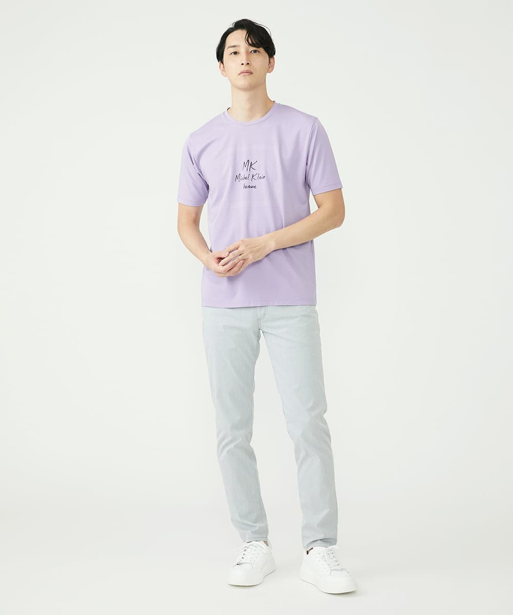 MKKGU29059 MK MICHEL KLEIN HOMME(MKミッシェルクランオム) ロゴプリントTシャツ ラベンダー(60)