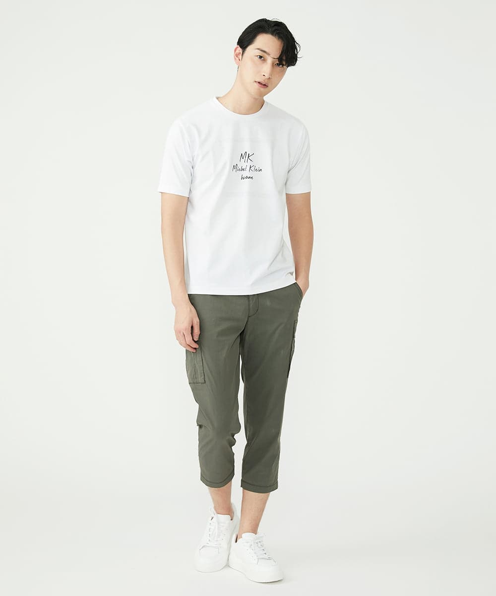 MKKGU29059 MK MICHEL KLEIN HOMME(MKミッシェルクランオム) ロゴプリントTシャツ ホワイト(90)