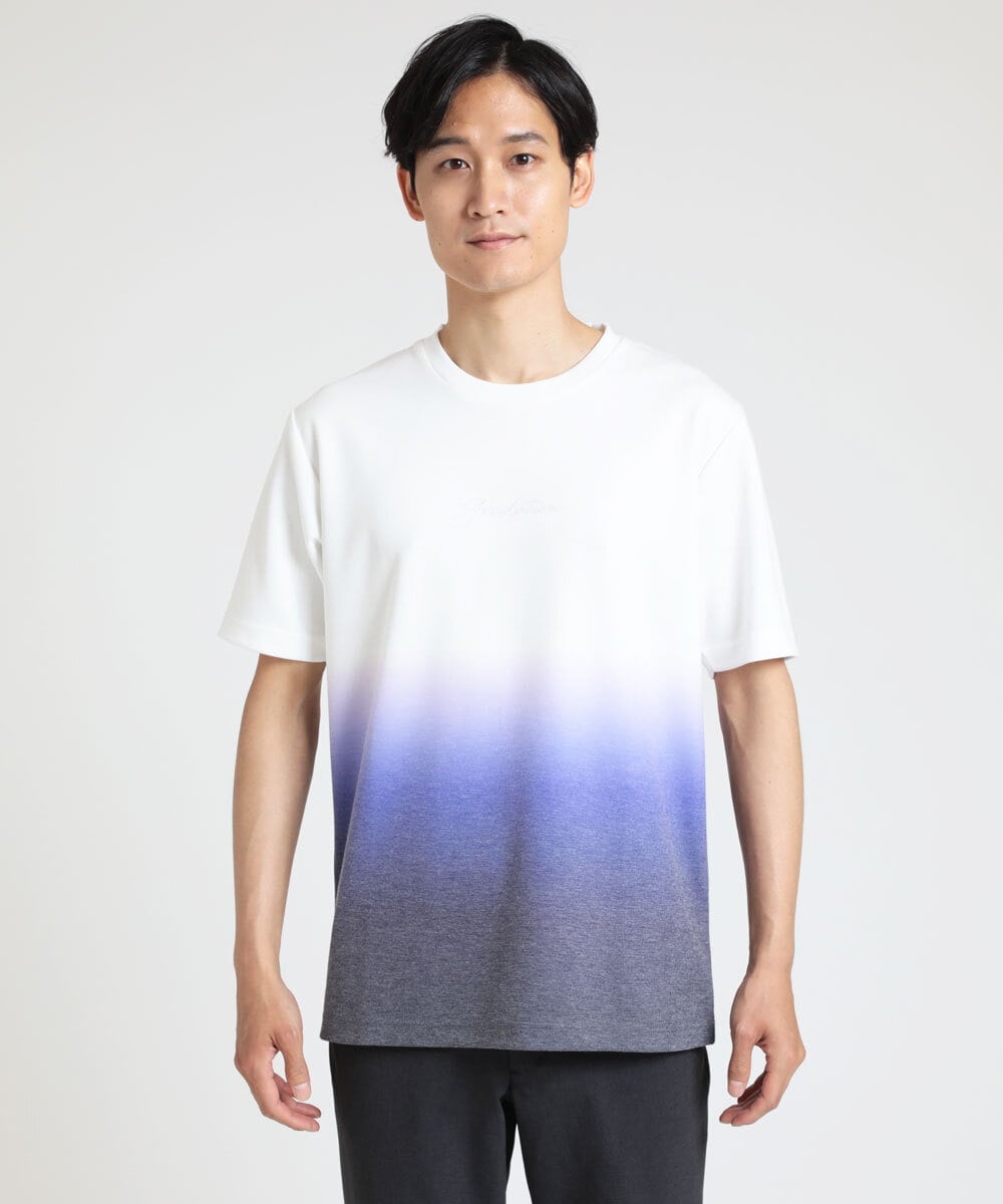 MKKGU30059 MK MICHEL KLEIN HOMME(MKミッシェルクランオム) グラデーションカットソー ブルー(55)