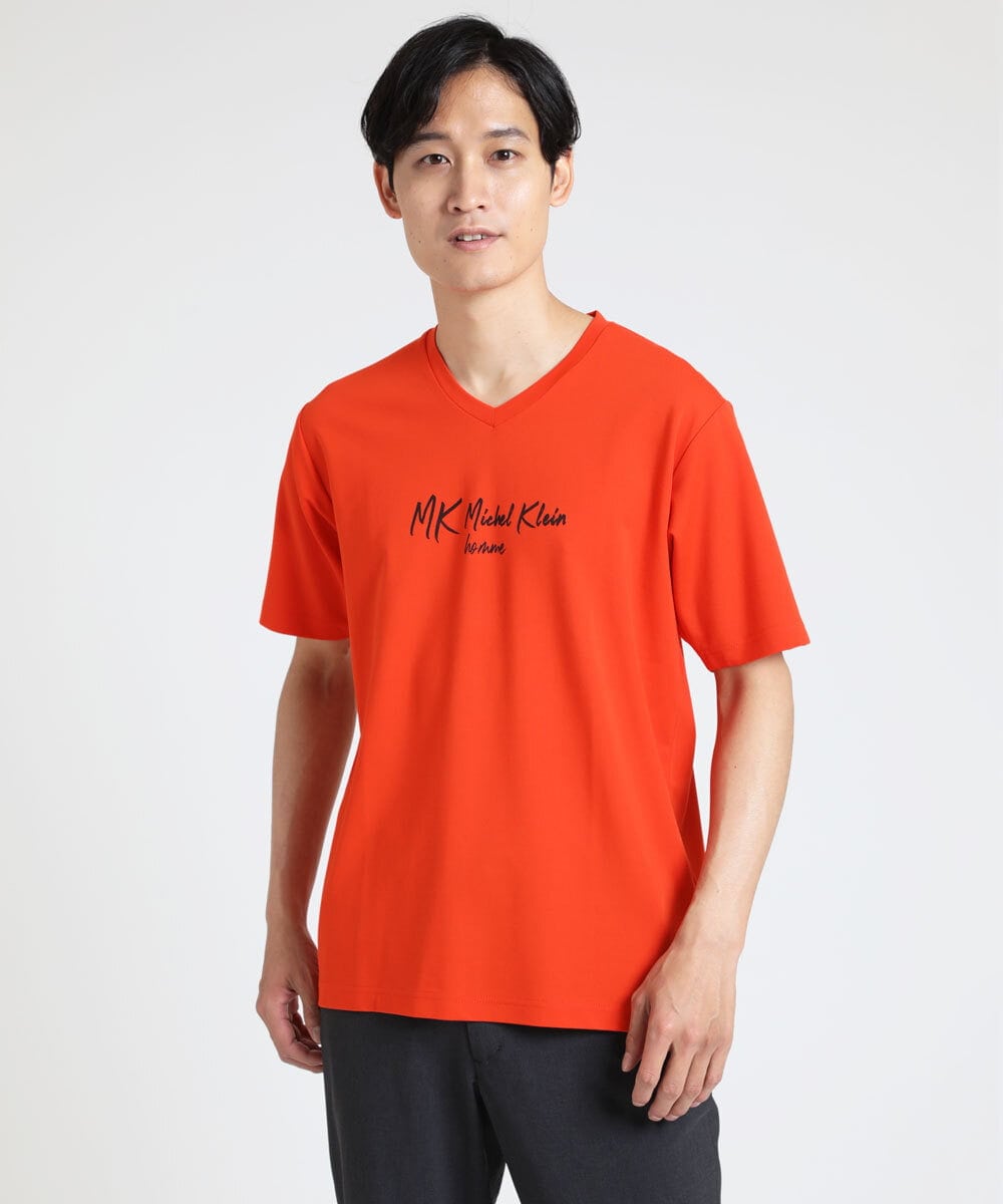 MKKGU31059 MK MICHEL KLEIN HOMME(MKミッシェルクランオム) ブランドロゴカットソー / シルキーテンジク オレンジ(15)